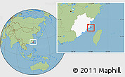 Savanna Style Location Map of Pingtan, highlighted parent region