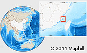Shaded Relief Location Map of Pingtan, highlighted country