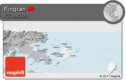 Gray Panoramic Map of Pingtan