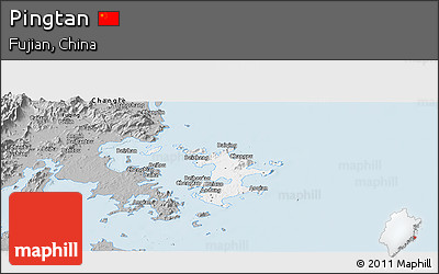 Gray Panoramic Map of Pingtan