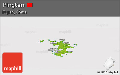 Physical Panoramic Map of Pingtan, cropped outside