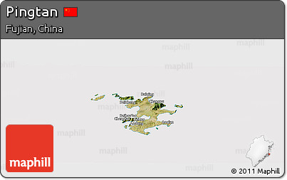 Satellite Panoramic Map of Pingtan, cropped outside