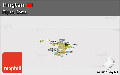 Satellite Panoramic Map of Pingtan, cropped outside