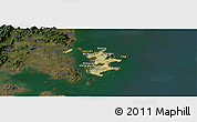 Satellite Panoramic Map of Pingtan, darken