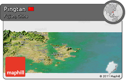Satellite Panoramic Map of Pingtan