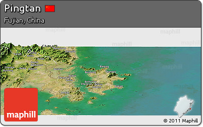 Satellite Panoramic Map of Pingtan
