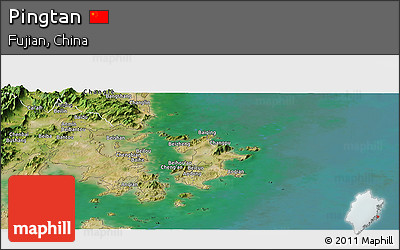 Satellite Panoramic Map of Pingtan
