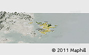 Satellite Panoramic Map of Pingtan, lighten, semi-desaturated