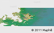 Satellite Panoramic Map of Pingtan, single color outside