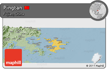 Savanna Style Panoramic Map of Pingtan