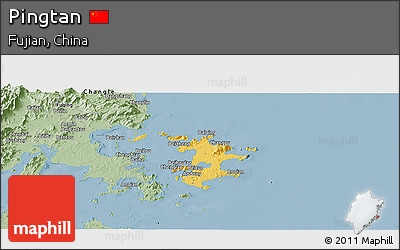 Savanna Style Panoramic Map of Pingtan