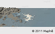 Shaded Relief Panoramic Map of Pingtan, darken