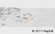 Shaded Relief Panoramic Map of Pingtan, desaturated
