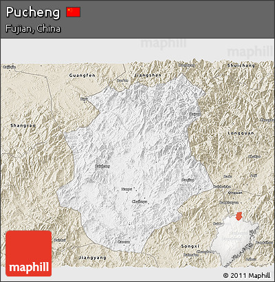 Classic Style 3D Map of Pucheng
