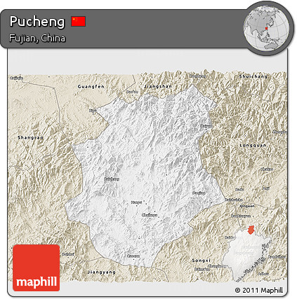 Classic Style 3D Map of Pucheng