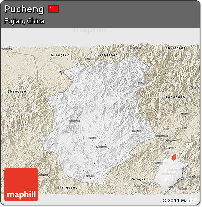 Classic Style 3D Map of Pucheng