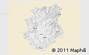 Classic Style 3D Map of Pucheng, single color outside