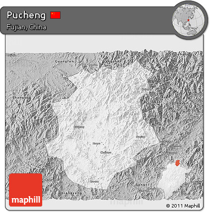 Gray 3D Map of Pucheng