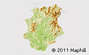 Physical 3D Map of Pucheng, cropped outside