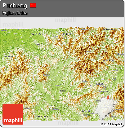 Physical 3D Map of Pucheng