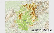 Physical 3D Map of Pucheng, lighten