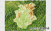 Physical 3D Map of Pucheng, satellite outside