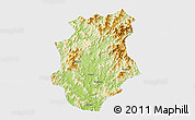 Physical 3D Map of Pucheng, single color outside