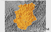 Political 3D Map of Pucheng, desaturated