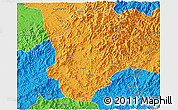 Political 3D Map of Pucheng