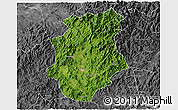 Satellite 3D Map of Pucheng, desaturated