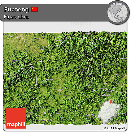 Satellite 3D Map of Pucheng