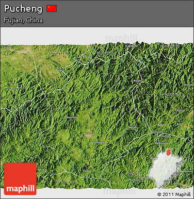 Satellite 3D Map of Pucheng