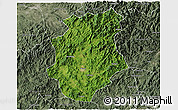 Satellite 3D Map of Pucheng, semi-desaturated