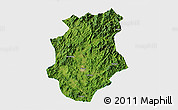 Satellite 3D Map of Pucheng, single color outside