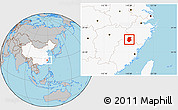 Gray Location Map of Pucheng, highlighted country