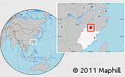 Gray Location Map of Pucheng, highlighted parent region