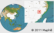 Satellite Location Map of Pucheng, highlighted country