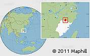 Savanna Style Location Map of Pucheng, highlighted parent region