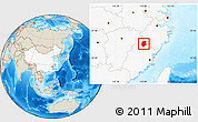 Shaded Relief Location Map of Pucheng, highlighted country