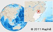Shaded Relief Location Map of Pucheng, highlighted parent region