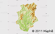 Physical Map of Pucheng, cropped outside