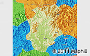 Physical Map of Pucheng, political outside