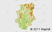 Physical Map of Pucheng, single color outside
