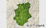 Satellite Map of Pucheng, shaded relief outside