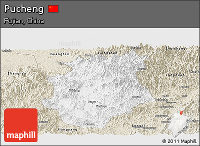 Classic Style Panoramic Map of Pucheng