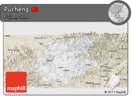 Classic Style Panoramic Map of Pucheng