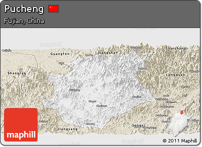Classic Style Panoramic Map of Pucheng
