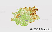 Physical Panoramic Map of Pucheng, cropped outside