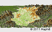Physical Panoramic Map of Pucheng, darken