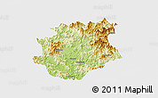 Physical Panoramic Map of Pucheng, single color outside